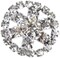 Belagio Rhinestone Shank Button, 0.75" Diameter, 1 Piece, Wheel Design, Silver/Crystal
